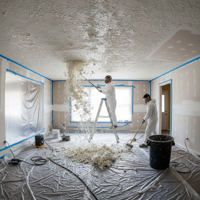 Local Popcorn Ceiling Removal pros at work